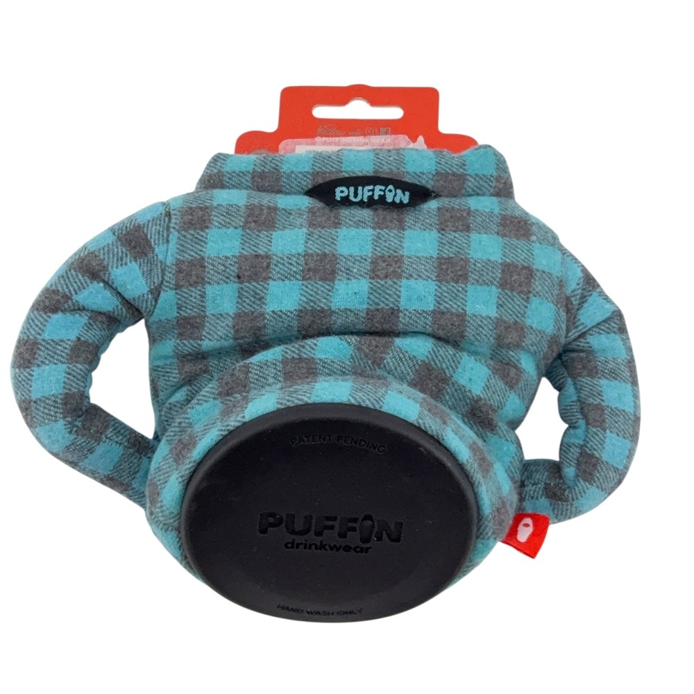 Puffin Drinkwear Flannel Plaid Shirt Can Cooler Cozy Fits 12oz 16oz Cans NWT - Picture 12 of 14